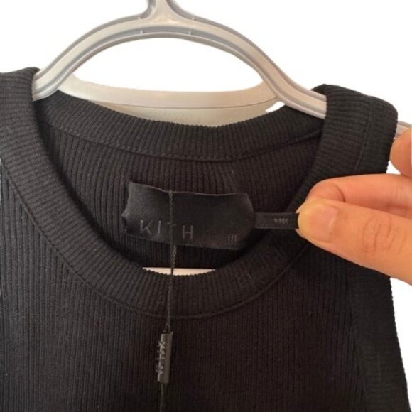 Kith black Massi micro-rib cropped tank top size M NWT - Picture 6 of 8
